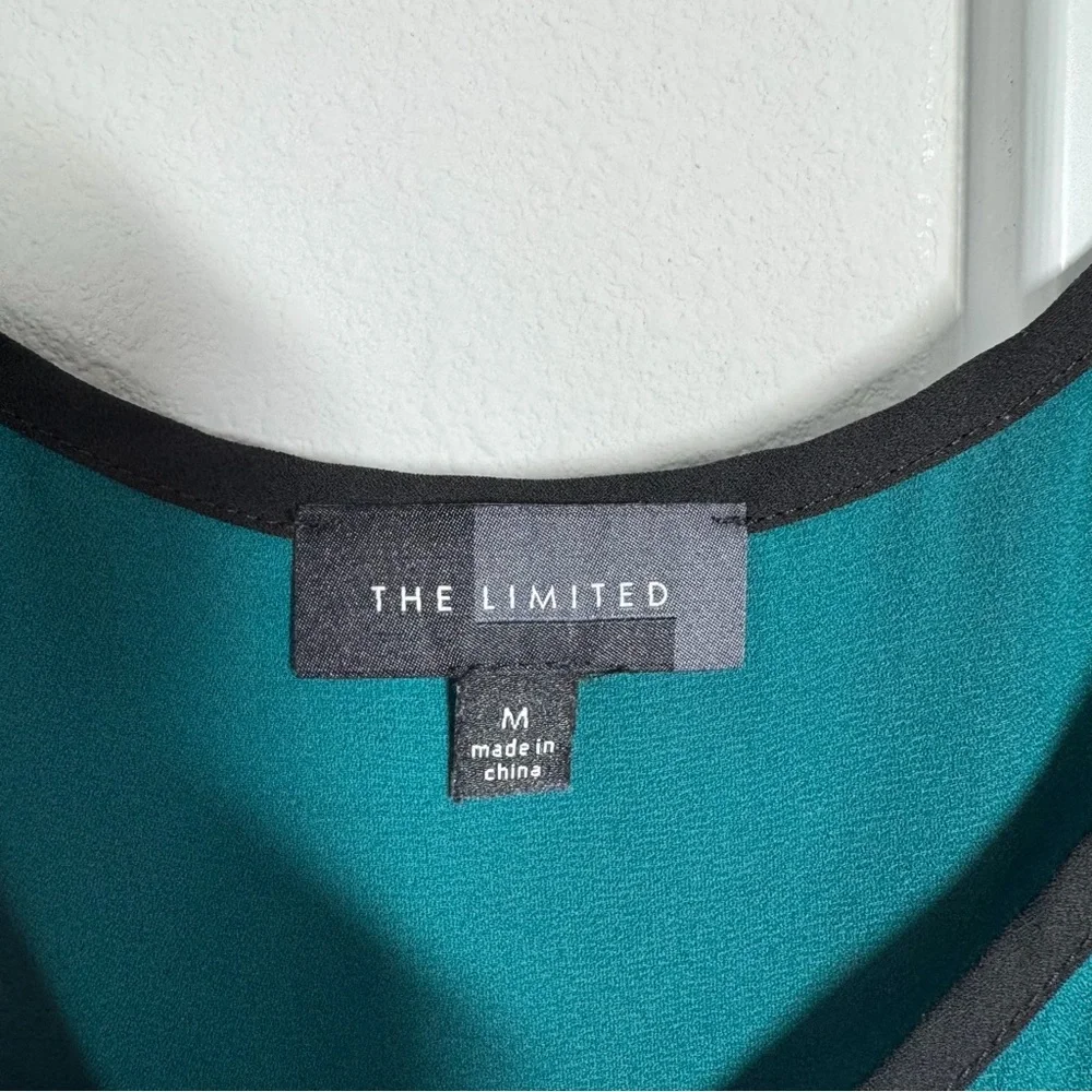The Limited Tank Top Camisole Size Medium Teal Black Office Business Casual - Picture 7 of 9